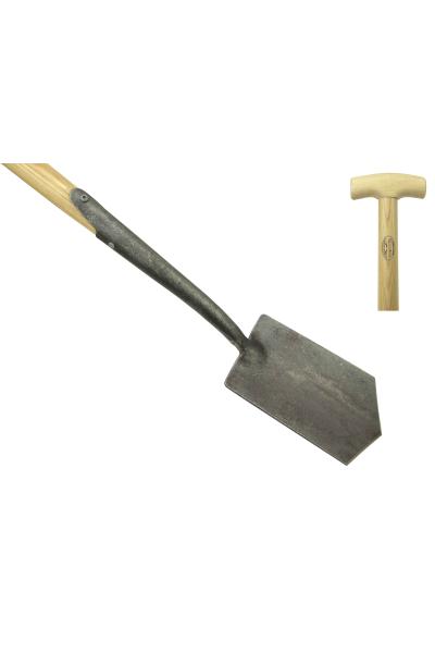 Zwanehals puntspade met lip essen steel 750mm
