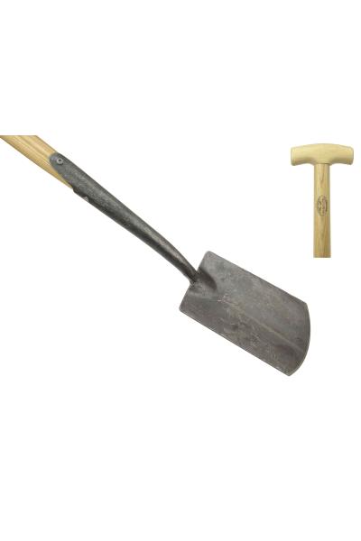 Zwanehals spade met lip essen steel 75cm
