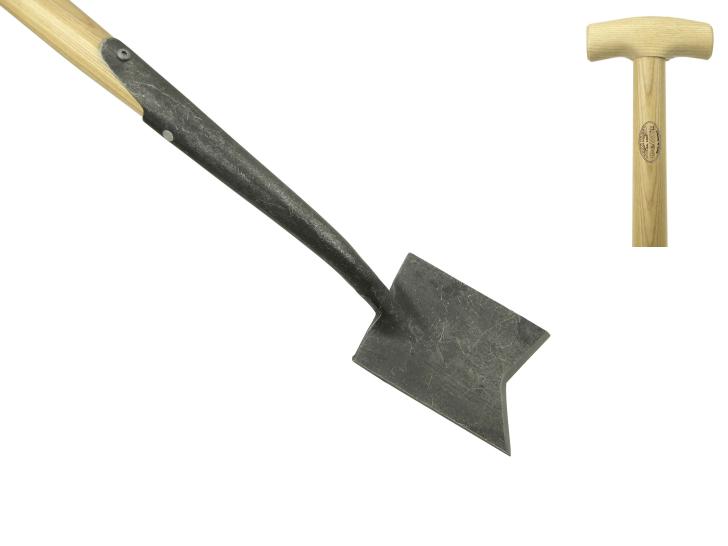 Damesspade met V-snede en zwanehals essen steel 750mm