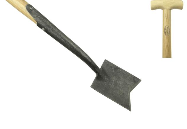 Damesspade met V-snede en zwanehals essen steel 750mm
