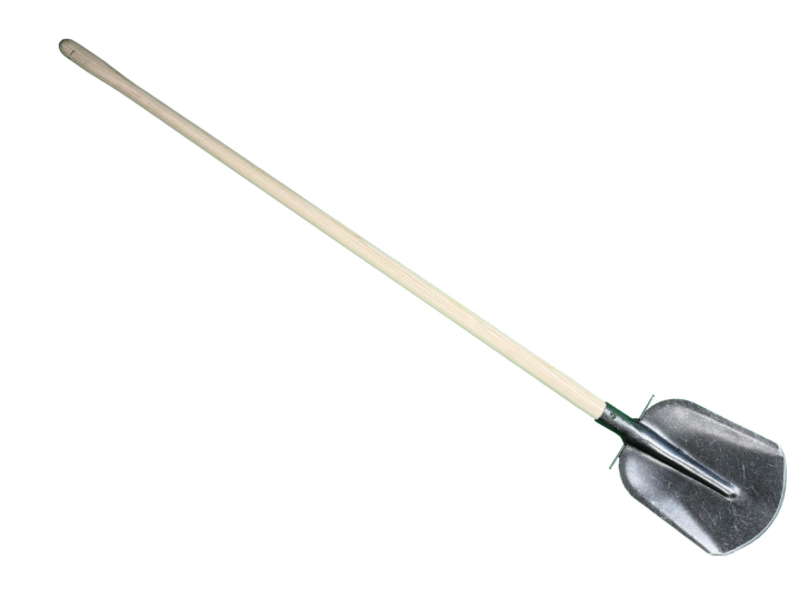 Schep Drents model 1/2 gebogen, 0 met opstapjes en 130cm knopsteel