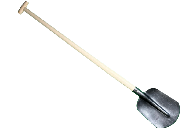 Schep Hollands model 1/4 gebogen, 000 met 100cm T steel