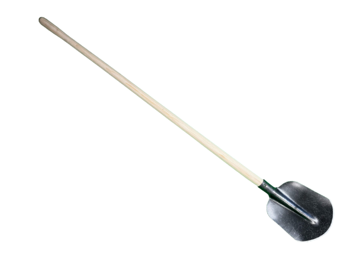 Schep Hollands model 1/2 gebogen, 000 met 130cm knopsteel