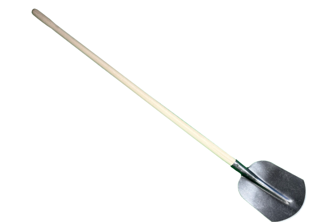 Schep Hollands model 1/2 gebogen, 0 met 130cm knopsteel