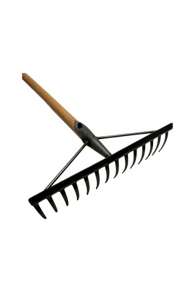 Tuinhark 14 tands verstevigd met geharde tanden steel met hilt 1550mm