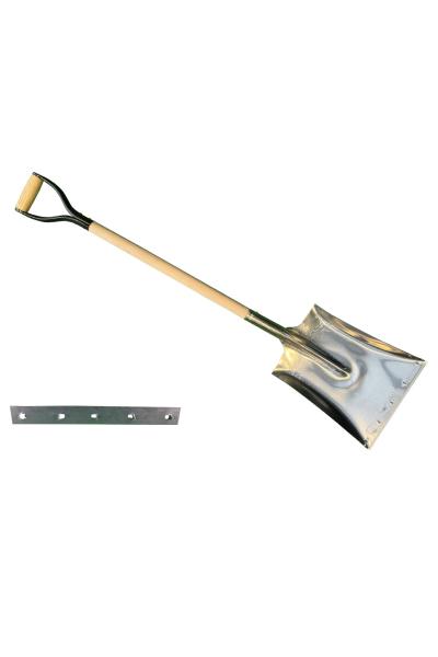 Aluminium ballastschop 28cm breed + slijtstrip met 80cm steel en metalen D greep