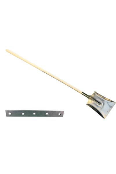 Aluminium ballastschop 28cm breed + slijtstrip met 130cm knopsteel