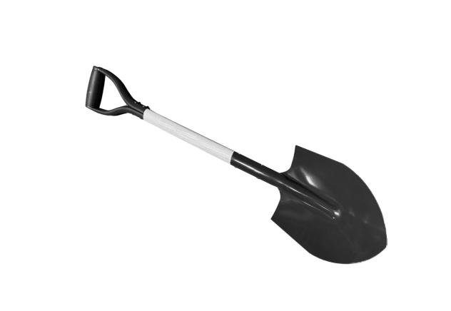 Punt ballastschop blank gelakt 50cm ijzeren D-greep steel