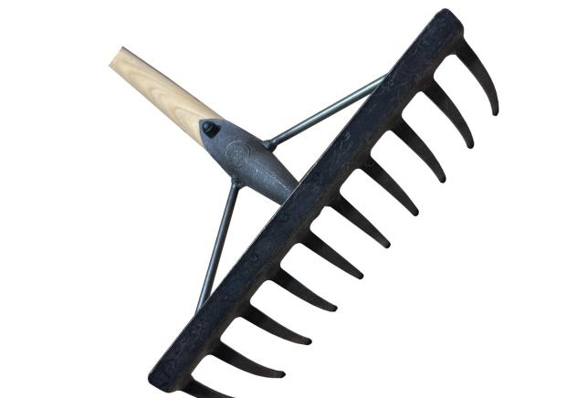 Tuinhark 10 tands verstevigd met geharde tanden rechte steel 1550mm