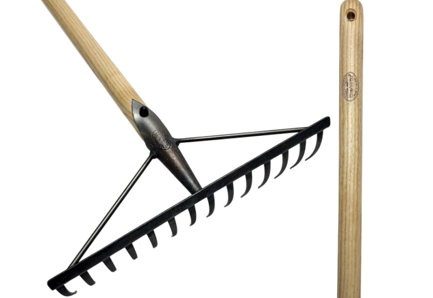 Tuinhark 14 tands verstevigd met geharde tanden rechte steel 1550mm