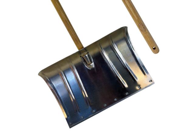 Alu. sneeuwschep 45cm met verwisselbare slijtstrip en steel