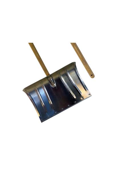 Alu. sneeuwschep 45cm met verwisselbare slijtstrip en steel
