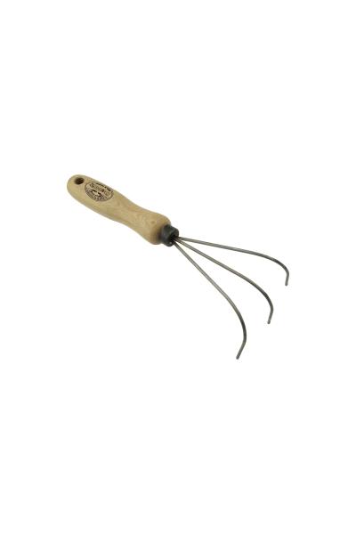 Cultivator met 3 flexibele tanden en houten handvat