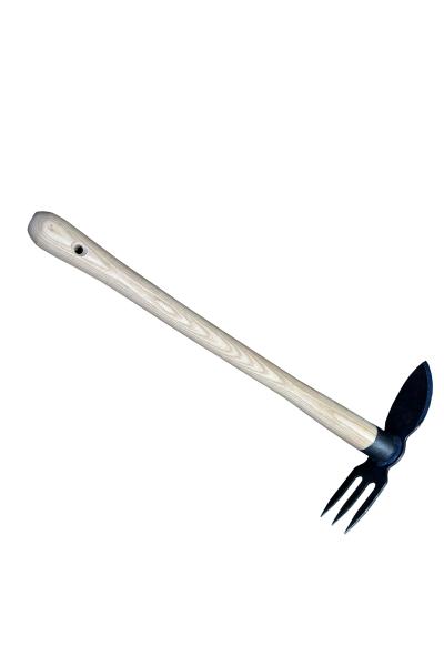 Dubbele hak hartvorm 3-tands met essen steel 500mm