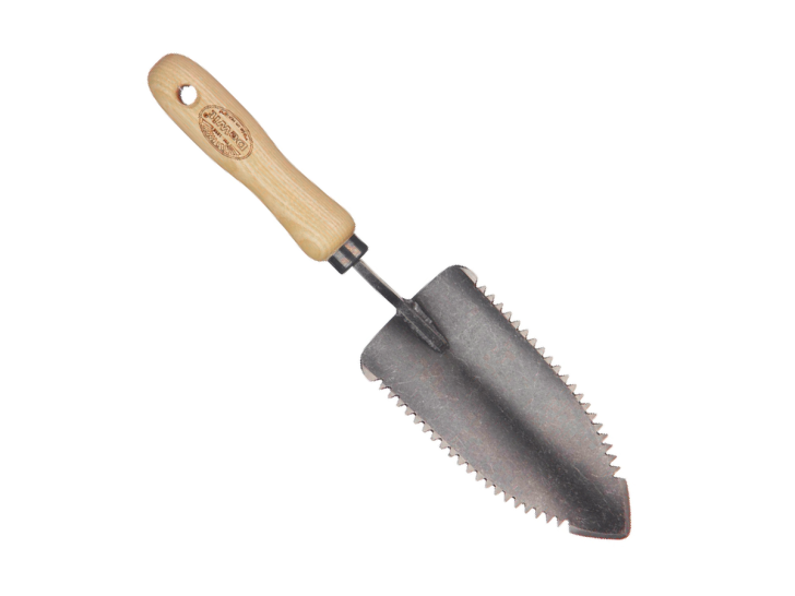 Plantschepje 'welldone' met dubbele kartelrand essen handvat 140mm