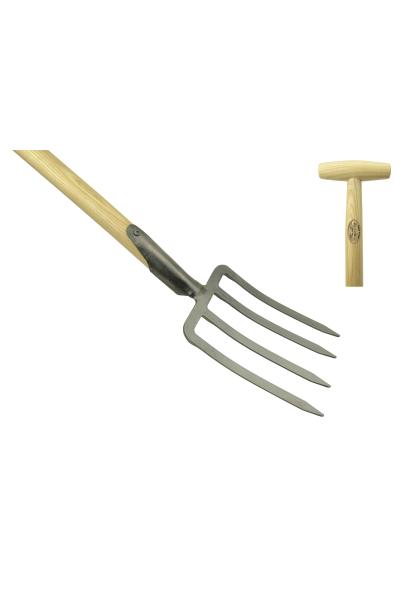 Spitvork 4 tands met dul essen steel 800mm